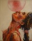 bubblegum tyggegummi kvinde dame jan kragsig pedersen maleri paintings paint art arte